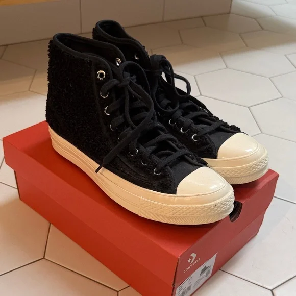 Converse Chuck 70 Varsity Hi Sherpa High-Top Sneakers Black M6.5/W8.5 $90 NIB - Picture 6 of 8